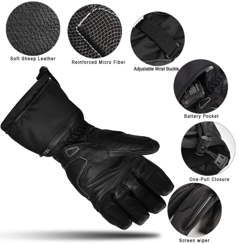 Load image into Gallery viewer, SNOW DEER Heated Motorcycle Gloves - 7.4V Electric Rechargeable Battery Waterproof Gloves for Men Women,Winter Biking Cycling Hunting Fishing Skiing Riding Powered Gloves