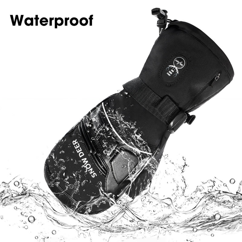 Load image into Gallery viewer, SNOW DEER Heated Mittens for Men and Women Waterproof Ski Gloves with Touchscreen 7.4V 2200mAh Battery Gloves Electric Rechargeable Thermal Mittens for Hands Warm
