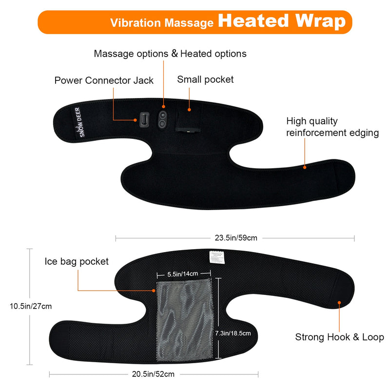 Load image into Gallery viewer, SNOW DEER Heated Knee Brace with Vibration Massage - 3 Heating & 3 Vibration Modes, 7.4V 2200mAh Battery, Relief for Knee Pain, Muscle Stiffness, Arthritis