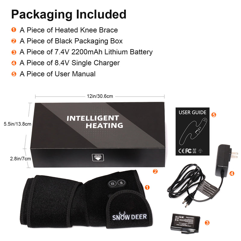 Load image into Gallery viewer, SNOW DEER Heated Knee Brace with Vibration Massage - 3 Heating & 3 Vibration Modes, 7.4V 2200mAh Battery, Relief for Knee Pain, Muscle Stiffness, Arthritis
