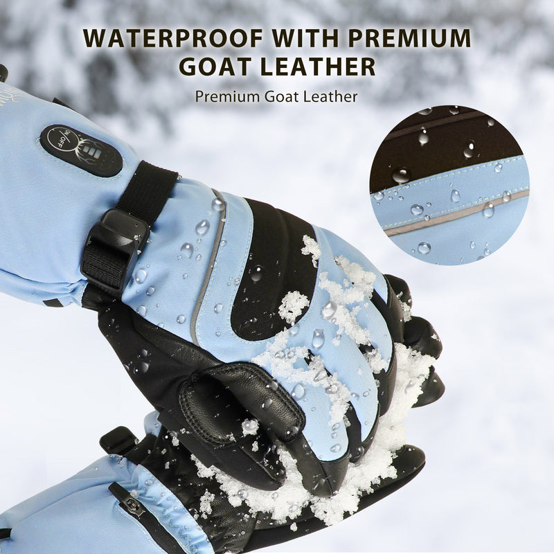 Load image into Gallery viewer, SNOW DEER Heated Gloves for Men Women with 10 Hours Warm Electric Heated Ski Gloves Waterproof Rechargeable Winter Gloves Thinsulate Touchscreen Outdoor Cold Weather Gloves