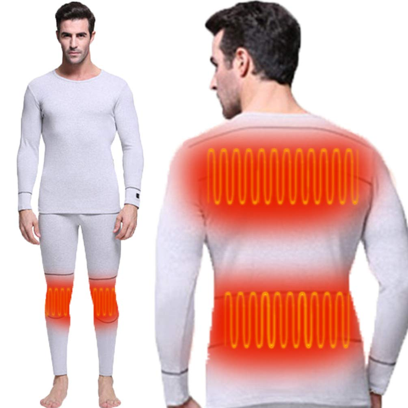 Load image into Gallery viewer, SNOW DEER Men's Heated Thermal Underwear Set - Rechargeable, 3 Heat Settings, Winter Warmth for Outdoor & Indoor
