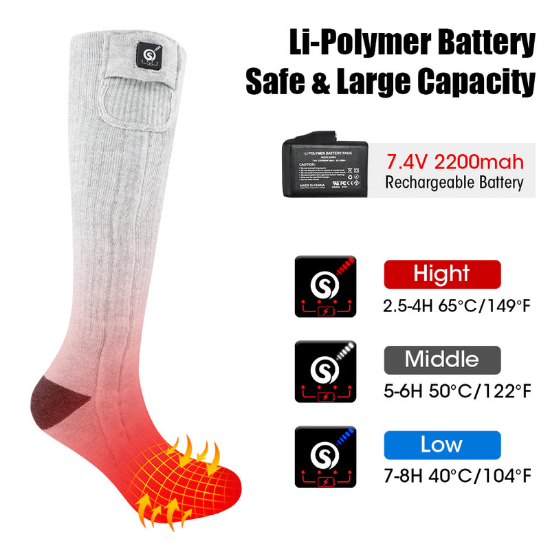 Load image into Gallery viewer, SNOW DEER Upgraded Heated Socks for Skiing, Hiking and Camping - Stay Warm and Comfortable in Cold Weather - Christmas Gift Idea