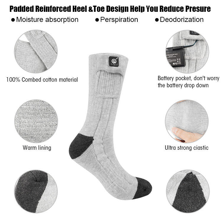 Load image into Gallery viewer, SNOW DEER Heated Socks, Rechargeable Electric Socks with 3 Heat Settings, 10 Hours Heating time Winter Foot Warmers with Large Capacity Batteries for Men/Women