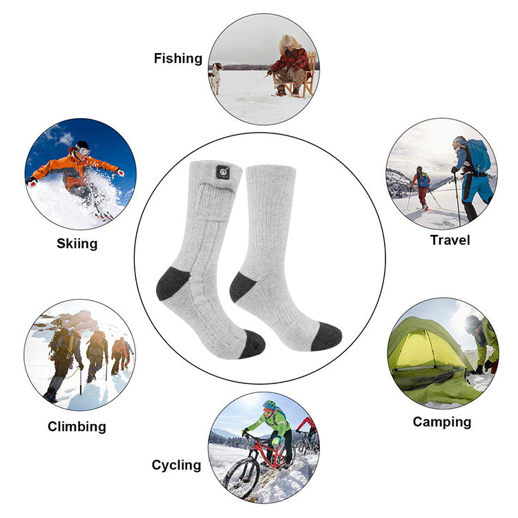 Load image into Gallery viewer, SNOW DEER Heated Socks, Rechargeable Electric Socks with 3 Heat Settings, 10 Hours Heating time Winter Foot Warmers with Large Capacity Batteries for Men/Women