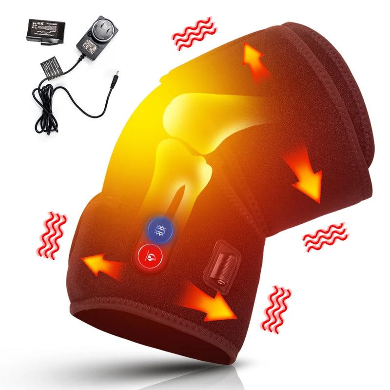 Load image into Gallery viewer, Snow Deer Heated Knee Brace Wrap 3 Adjustable 7.4V 2200mAh Lithium Battery Vibration Knee Massager with Heating Pad for Knee Pain Join Pain Relief