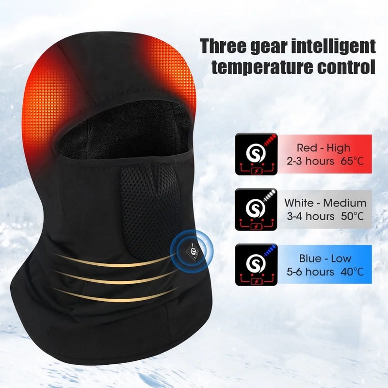 Load image into Gallery viewer, Snow Deer Riding Heating Face Mask Men Women Winter Thermal Windproof Rechargeable Battery Motorcycle Outdoor Sports Heated Mask Head Cover Scarf