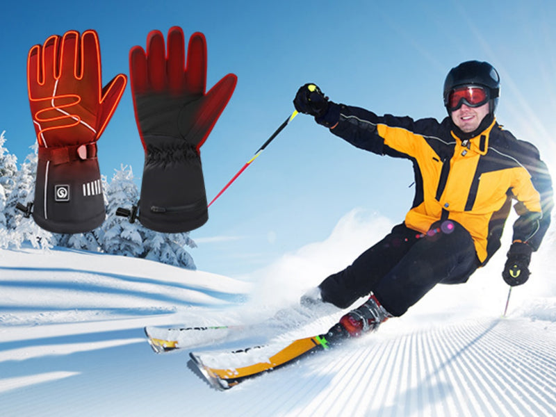 Load image into Gallery viewer, SNOW DEER Rechargeable Heated Gloves for Men & Women | 4400mAh Large Battery | 3-Level Temp Control, Touchscreen & Waterproof | Warm for Skiing, Cycling, Hiking, Winter Outdoor Activities