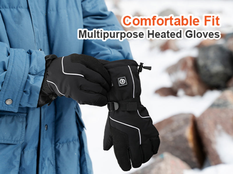 Load image into Gallery viewer, SNOW DEER Rechargeable Heated Gloves for Men & Women | 4400mAh Large Battery | 3-Level Temp Control, Touchscreen & Waterproof | Warm for Skiing, Cycling, Hiking, Winter Outdoor Activities