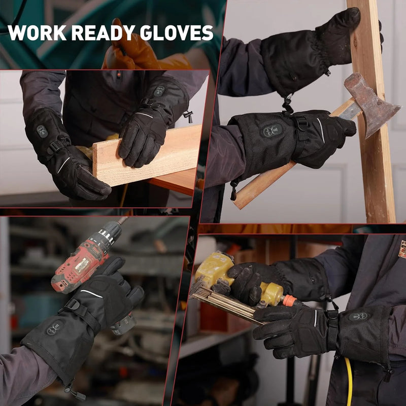 Load image into Gallery viewer, SNOW DEER Heated Work Gloves Men Rechargeable Waterproof, Cut-Resistance Heated Gloves for Men Women, Touchscreen Heated Working Gloves for Men Outdoor Work