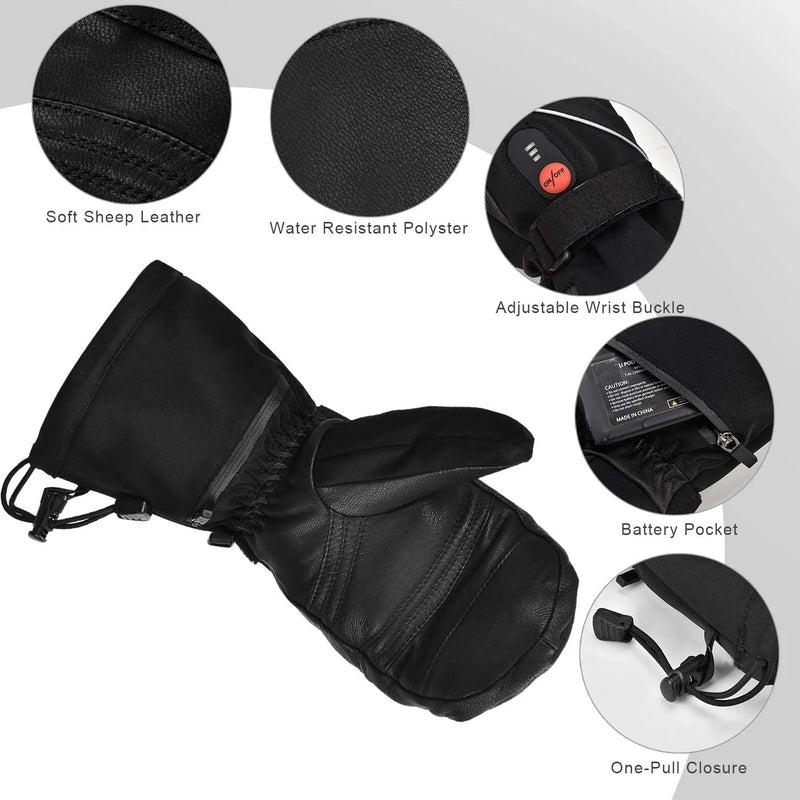 Load image into Gallery viewer, SNOW DEER Heated Mittens Gloves Men Women - 7.4V 2200MAH Electric Rechargeable Battery Gloves for Winter Skiing Skating Snow Camping Hiking Heated Hand Warmer Gloves