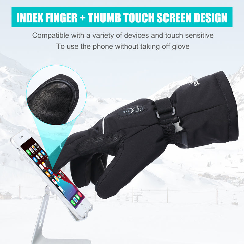 Load image into Gallery viewer, SNOW DEER Upgraded Heated Gloves Men Women,Ski Motorcycle Electric Battery Mittens Gloves
