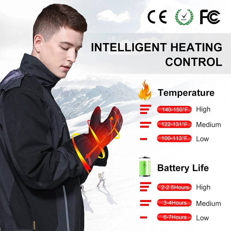 Load image into Gallery viewer, Snow Deer Heated Gloves for Men Women, Rechargeable Electric Heated Gloves ,Heated Skiing Gloves and Snowboarding Gloves