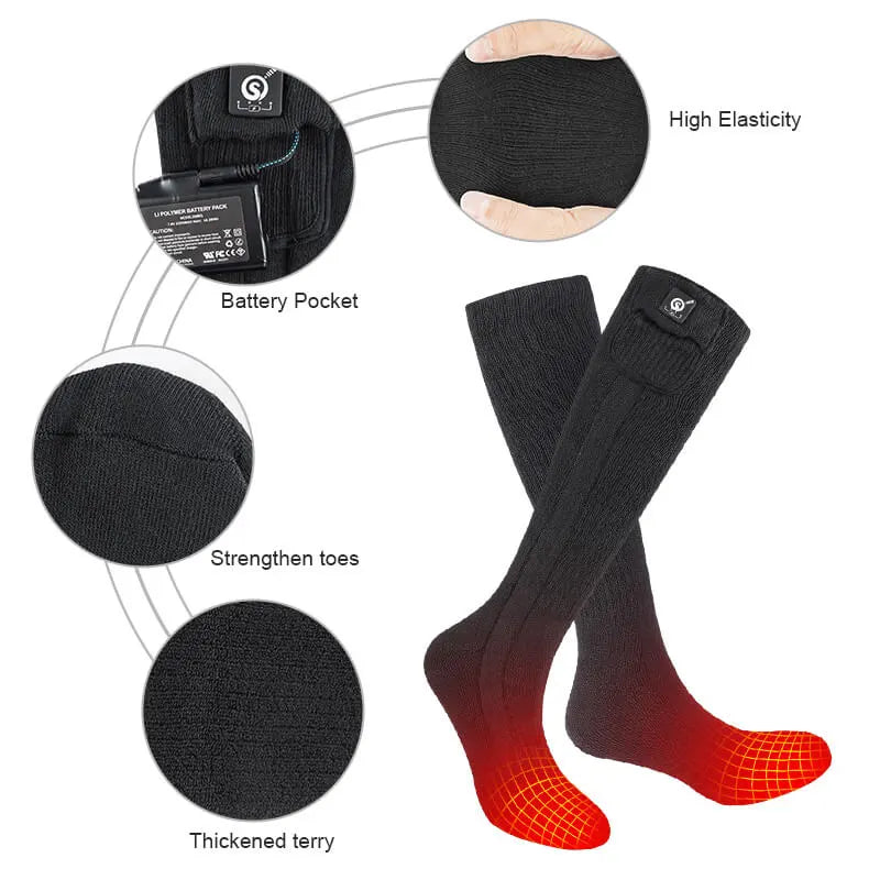 Load image into Gallery viewer, heated socks detail