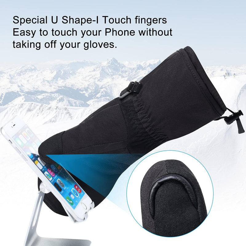 Load image into Gallery viewer, Snow Deer Heated Mittens Gloves for Men Women, Palm &amp; Handback Heated Rechargeable Electric Ski Snow Mitts with 7.4V 2200mAh Battery for Winter Skating Camping Hunting Hiking Running
