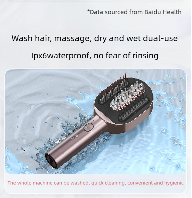 Load image into Gallery viewer, Red Light Scalp Massager Comb | 3 Modes, Waterproof, Rechargeable | Relaxation &amp; Scalp Care Tool
