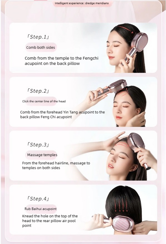 Red Light Scalp Massager Comb | 3 Modes, Waterproof, Rechargeable | Relaxation & Scalp Care Tool