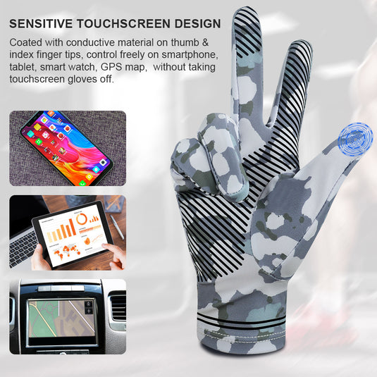 Cycling Gloves Touchscreen Full Finger Sun UV Protection UPF 50+ Summer Gloves for Driving Fishing