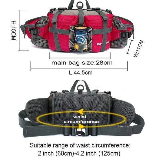 Portable Outdoor Sports Waist Pack 5L Waterproof Hiking Shoulder Bag Cycle Camping Travel Men Women Unisex Waterproof Waist Bag