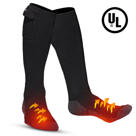 SNOW DEER Heated Socks for Winter Sports - 3 Temp Levels,100% Cotton, Blood Circulation, Ideal for Skiing/Hiking/Camping