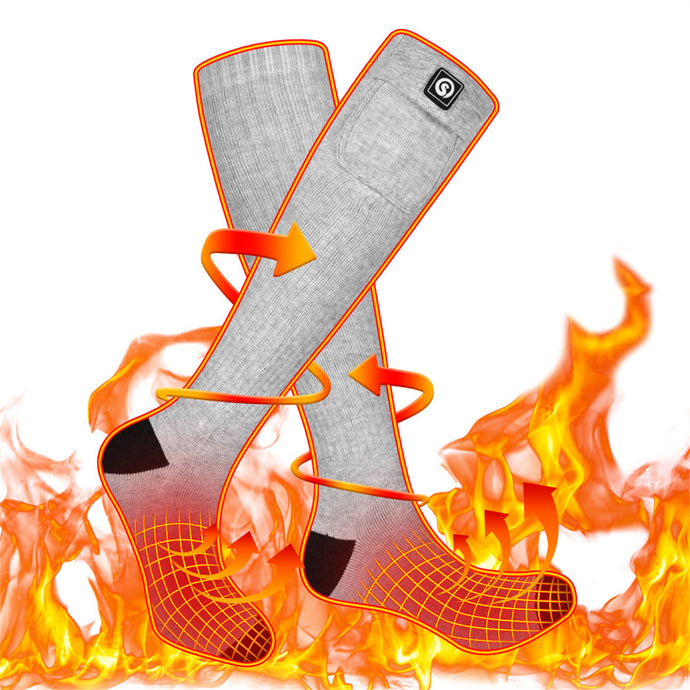 Snow Deer Heated 2025 Upgraded Rechargeable Electric Heated Socks,7.4V 2200mAh Battery Powered Cold Weather Heat Socks for Men Women,Outdoor Riding Camping Hiking Motorcycle Skiing Warm Winter Socks