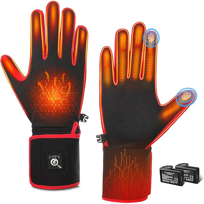 Load image into Gallery viewer, SNOW DEER Heated Glove Liners for Men Women, Rechargeable Battery Electric Heated Gloves, Winter Warm Glove Liners, Thin Gloves Riding Ski Snowboarding Hiking Cycling Hand Warmers
