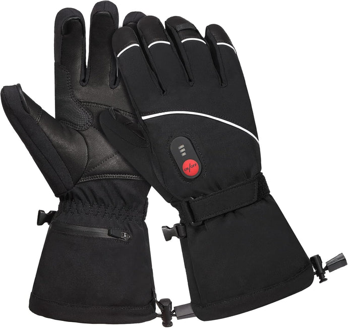 SNOW DERR Heated Gloves for Men Rechargeable Waterproof Winter,Machine Washable Electric Heating Ski Glove for Hiking Motorcycling Camping Fishing Cold Weather Hand Warmers
