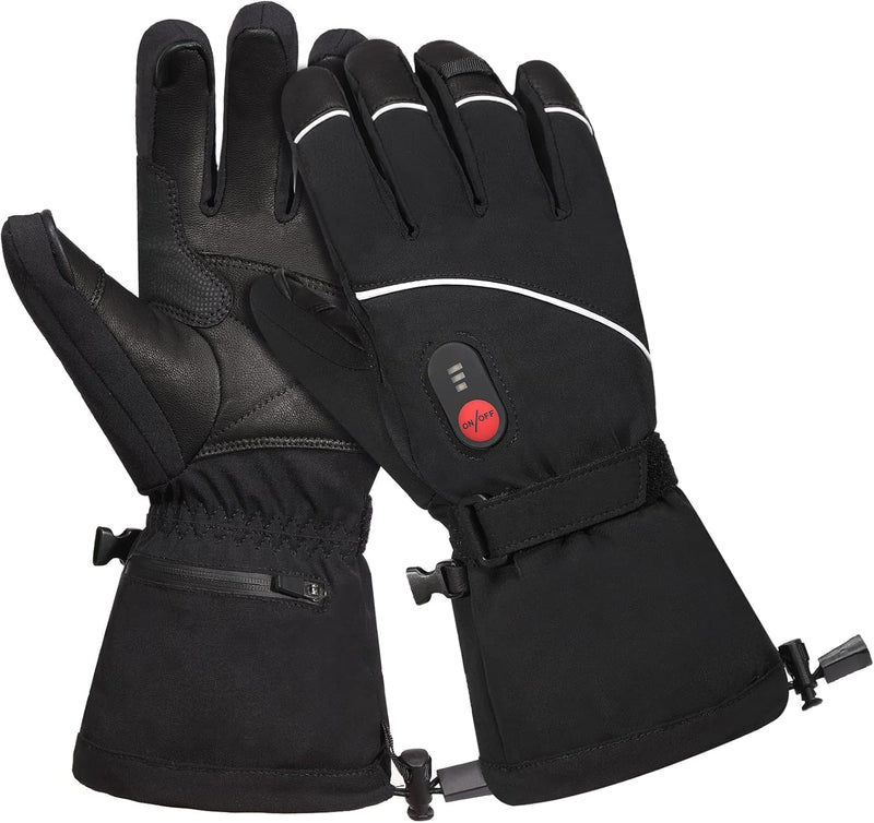 Load image into Gallery viewer, SNOW DERR Heated Gloves for Men Rechargeable Waterproof Winter,Machine Washable Electric Heating Ski Glove for Hiking Motorcycling Camping Fishing Cold Weather Hand Warmers
