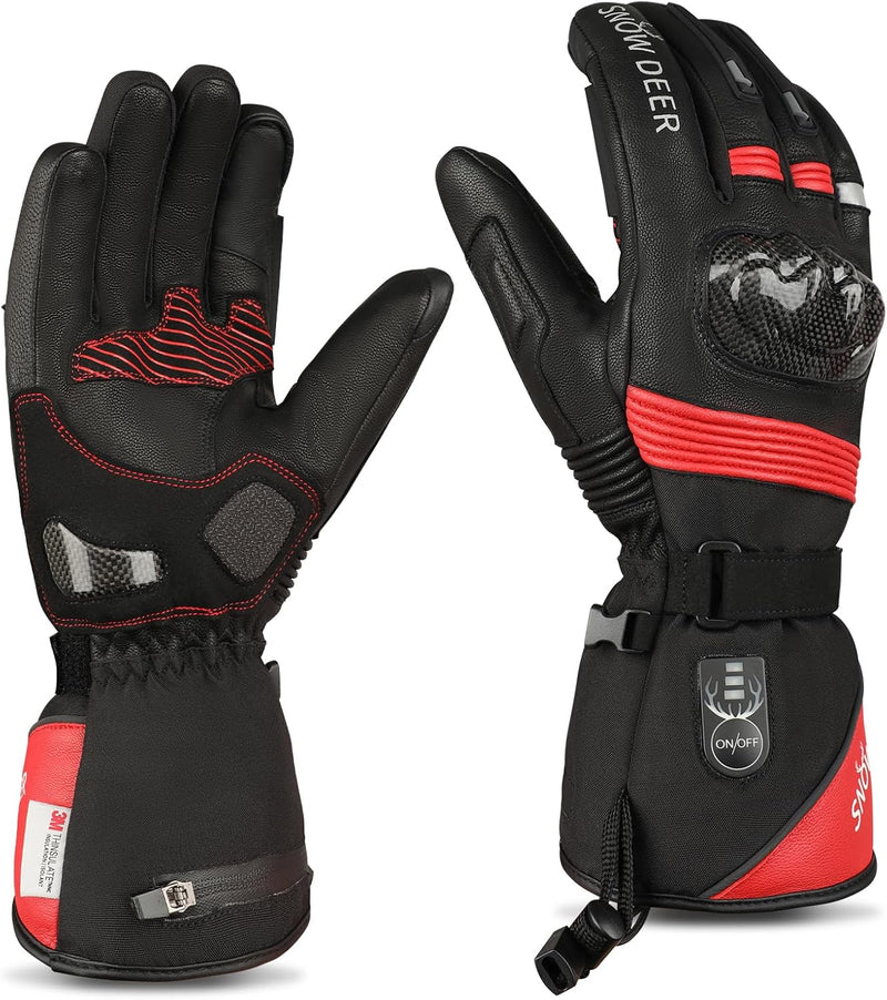 Load image into Gallery viewer, SNOW DEER Heated Motorcycle Gloves,7.4V 3000MAH Electric Rechargeable Battery Waterproof Riding Gloves Men Women for Winter Biking Cycling Ski Snow Insulated Glove Hand Warmer Moto Gloves
