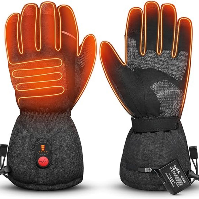 SNOW DEER Winter Heated Gloves for Work - Durability Gloves with Grip, Impact-Resistant Rubber Back Insulated Work Gloves