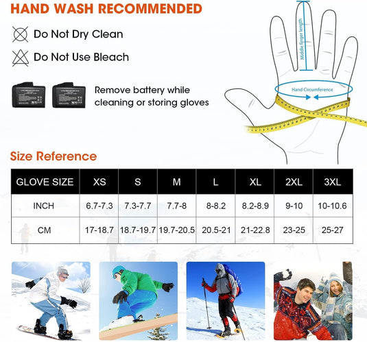SNOW DEER Heated Gloves for Men Women, Electric Glove Rechargeable Battery Heated Hand for Motorcycle Biking Hunting Arthritis Skiing Working