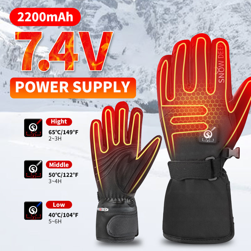 Load image into Gallery viewer, SNOW DEER Rechargeable Heated Gloves for Men &amp; Women - 7.4V 2200mAh Battery, Waterproof, Touchscreen - Ideal for Skiing, Cycling, Hunting &amp; Winter Adventures
