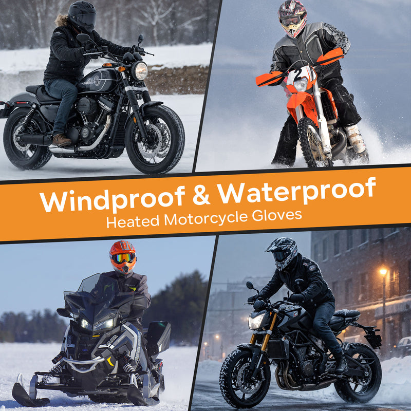 Load image into Gallery viewer, SNOW DEER Heated Motorcycle Gloves for Men Women，Touchscreen 7.4V 3000mAh Rechargeable Battery Electric Gloves for Cycling Riding Snowmobile Skiing
