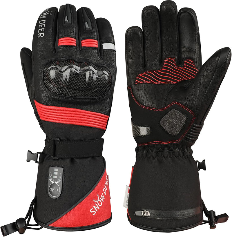 Load image into Gallery viewer, SNOW DEER Heated Motorcycle Gloves,7.4V 3000MAH Electric Rechargeable Battery Waterproof Riding Gloves Men Women for Winter Biking Cycling Ski Snow Insulated Glove Hand Warmer Moto Gloves
