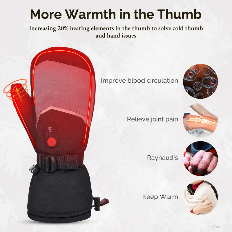 Load image into Gallery viewer, SNOW DEER Heated Mittens Gloves for Women Men 7.4V 2200MAH Electric Rechargeable Waterproof Ski Gloves for Winter Work Skiing Snowboarding Hiking Fishing Camping
