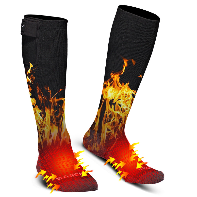 Load image into Gallery viewer, SNOW DEER Heated Socks for Winter Sports - 3 Temp Levels,100% Cotton, Blood Circulation, Ideal for Skiing/Hiking/Camping

