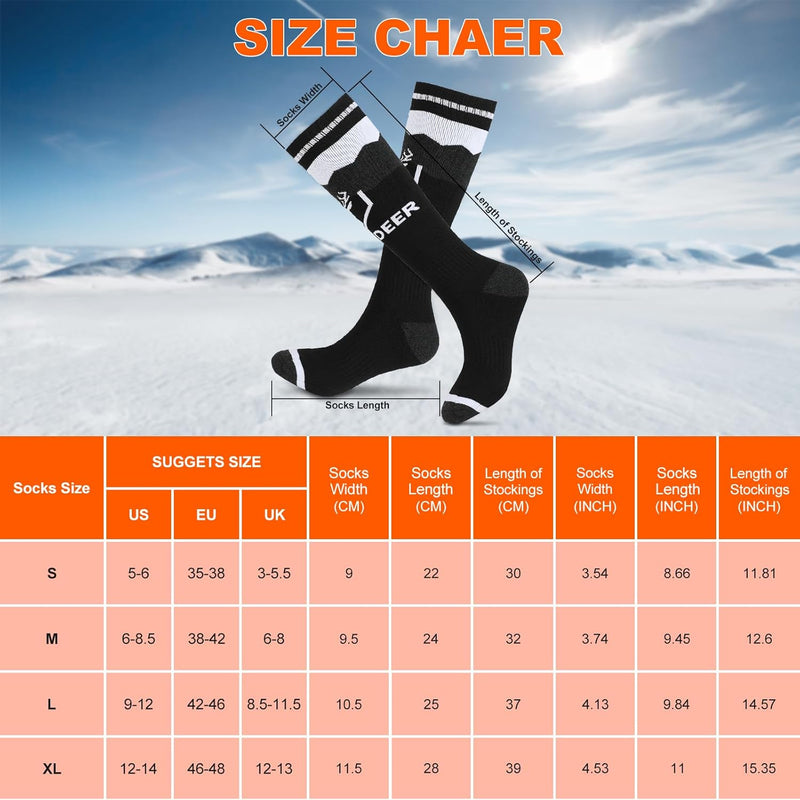 Load image into Gallery viewer, SNOW DEER Upgraded Rechargeable Electric Heated Socks，Ultimate Foot Warmer for Men &amp; Women, Perfect for Skiing, Camping, Hiking, Motorcycling, &amp;Outdoor Riding in Winter
