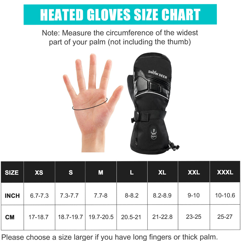 Load image into Gallery viewer, SNOW DEER Heated Mittens for Men and Women Waterproof Ski Gloves with Touchscreen 7.4V 2200mAh Battery Gloves Electric Rechargeable Thermal Mittens for Hands Warm
