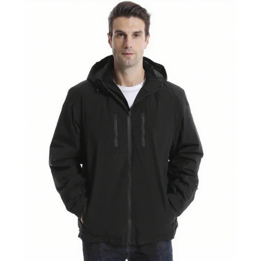 SNOW DEER Heated Jacket for Men & Women – 5 Heating Zones, 3 Temp Levels, Waterproof Windproof Heated Coat with 7.4V 5000mAh Battery for Winter Outdoor Activities
