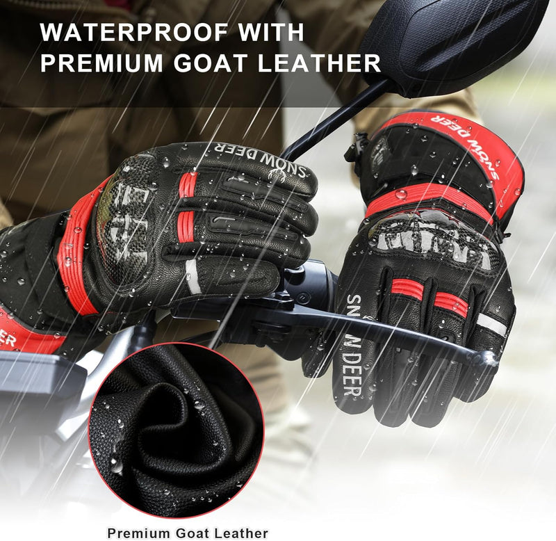 Load image into Gallery viewer, SNOW DEER Heated Motorcycle Gloves,7.4V 3000MAH Electric Rechargeable Battery Waterproof Riding Gloves Men Women for Winter Biking Cycling Ski Snow Insulated Glove Hand Warmer Moto Gloves
