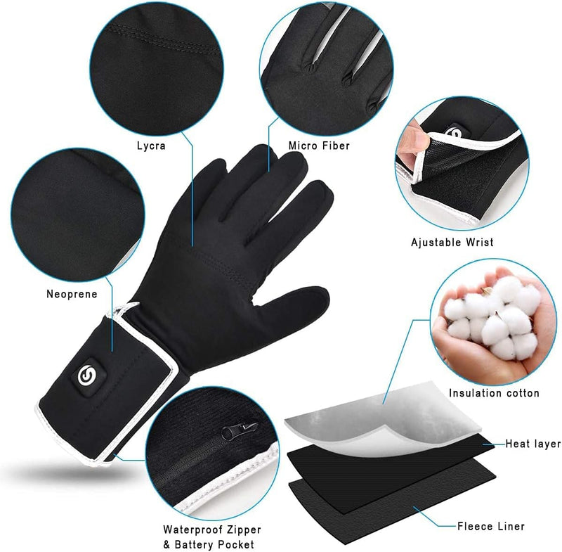 Load image into Gallery viewer, SNOW DEER Heated Glove Liners Men Women,Rechargeable Battery Heated Motorcycle Ski Snow Warmer Gloves
