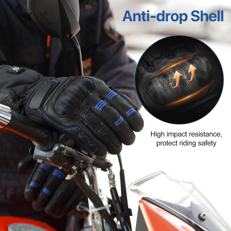 Load image into Gallery viewer, SNOW DEER Heated Motorcycle Gloves for Men Women，Touchscreen 7.4V 3000mAh Rechargeable Battery Electric Gloves for Cycling Riding Snowmobile Skiing
