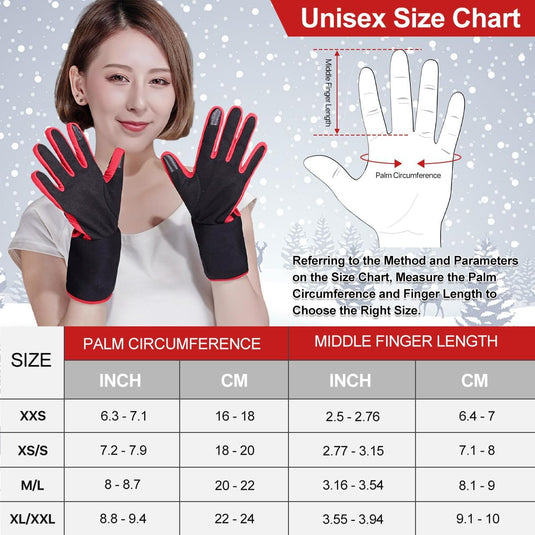 SNOW DEER Heated Glove Liners for Men Women, Rechargeable Battery Electric Heated Gloves, Winter Warm Glove Liners, Thin Gloves Riding Ski Snowboarding Hiking Cycling Hand Warmers