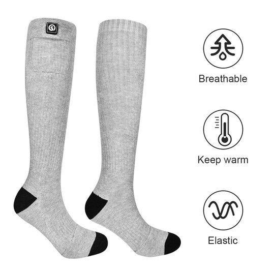 Snow Deer Heated 2025 Upgraded Rechargeable Electric Heated Socks,7.4V 2200mAh Battery Powered Cold Weather Heat Socks for Men Women,Outdoor Riding Camping Hiking Motorcycle Skiing Warm Winter Socks