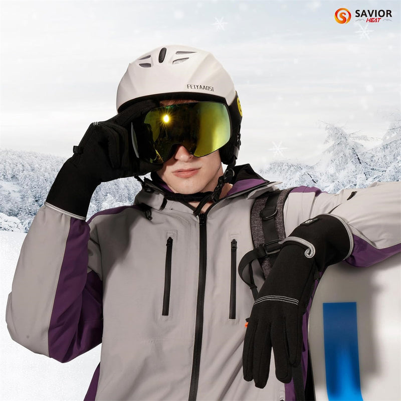 Load image into Gallery viewer, SNOW DEER Heated Glove Liners,Electric Heated Thin Gloves with Remaining Power Display,Rechargeable Hand Warmers,Suitable for Winter Driving,Typing,Running
