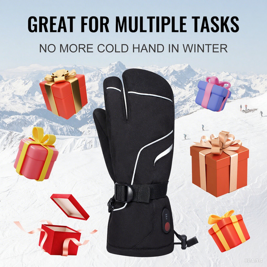 SNOW DEER Heated Mittens for Men and Women, Rechargeable Heated Gloves with Touchscreen 7.4V 2200mAh Battery Waterproof Ski Gloves for Skiing Snowboarding Camping Hiking