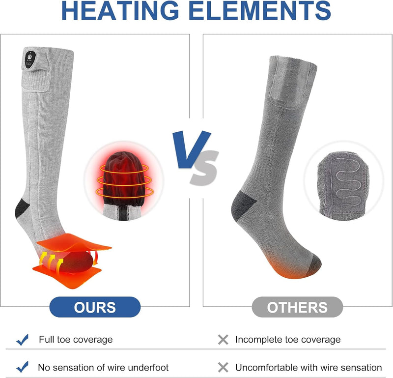 Load image into Gallery viewer, Snow Deer Heated Socks for Men Women with APP Control Rechargeable Electric Heating Socks Washable Foot Warmer for Winter Hunting Skiing Fishing Climbing Hiking 2200mAh Battery
