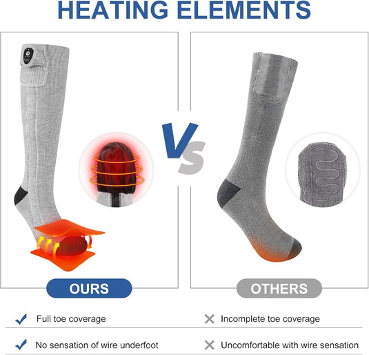 Snow Deer Heated Socks for Men Women with APP Control Rechargeable Electric Heating Socks Washable Foot Warmer for Winter Hunting Skiing Fishing Climbing Hiking 2200mAh Battery