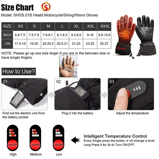 Snow Deer Heated Gloves for Men Women, Rechargeable Electric Heated Gloves ,Heated Skiing Gloves and Snowboarding Gloves
