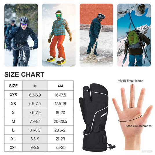 SNOW DEER Heated Mittens for Men and Women, Rechargeable Heated Gloves with Touchscreen 7.4V 2200mAh Battery Waterproof Ski Gloves for Skiing Snowboarding Camping Hiking